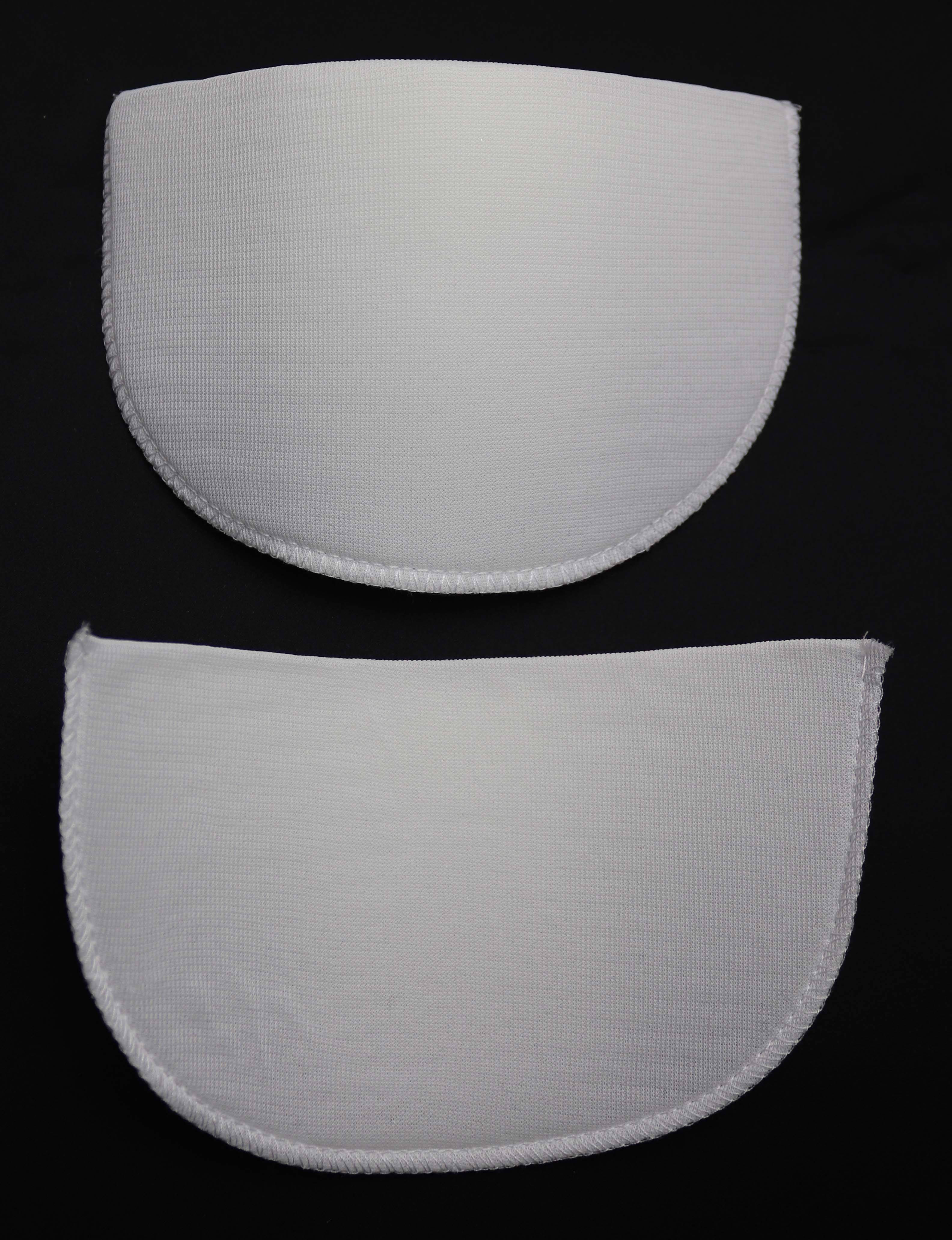 NYLON COVERED FOAM SHOULDER PADS - MEDIUM - WHITE